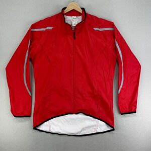 BTWIN Cycling Rain Jacket Mens M-L Red Full-Zip Waterproof Decathlon‎ Racing